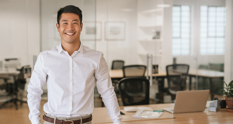 business man standing in office