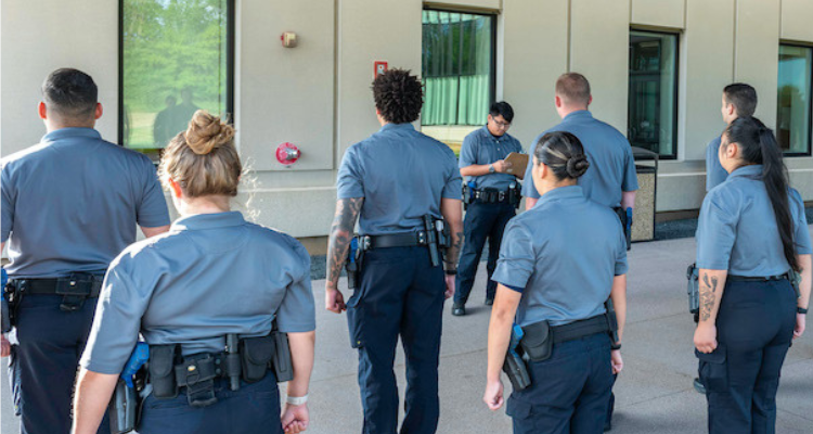 law enforcement cadets at line up