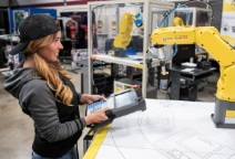 female student gaining hands-on experience