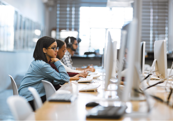 adult students in computer lab