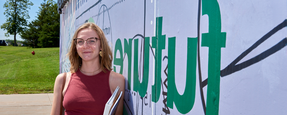 student at mural