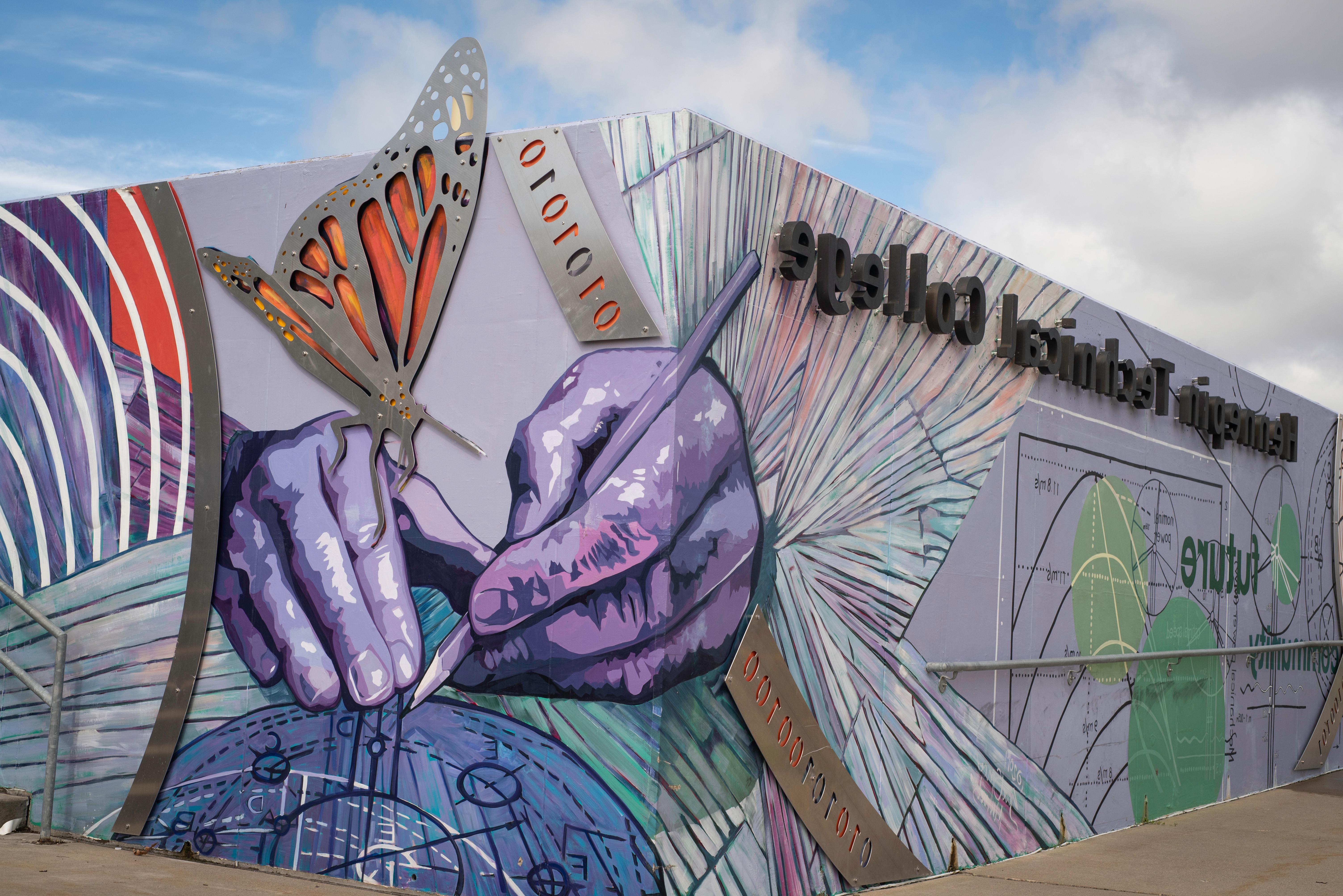 front mural of Hennepin Tech