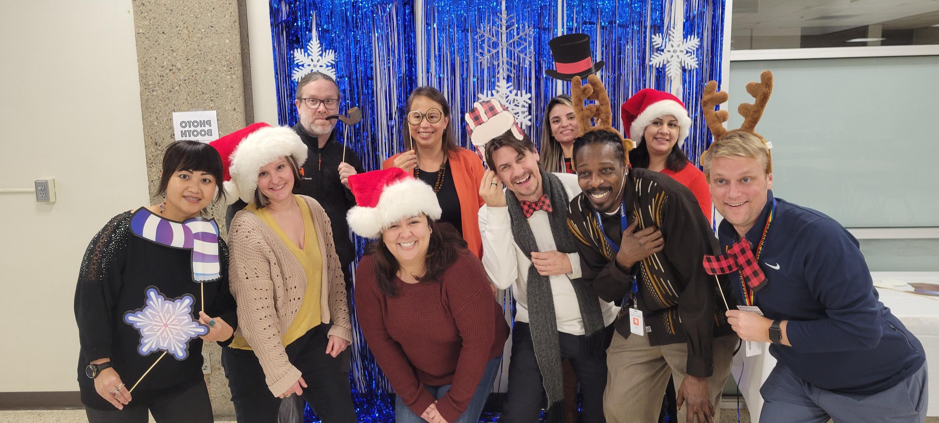 Employees at holiday party