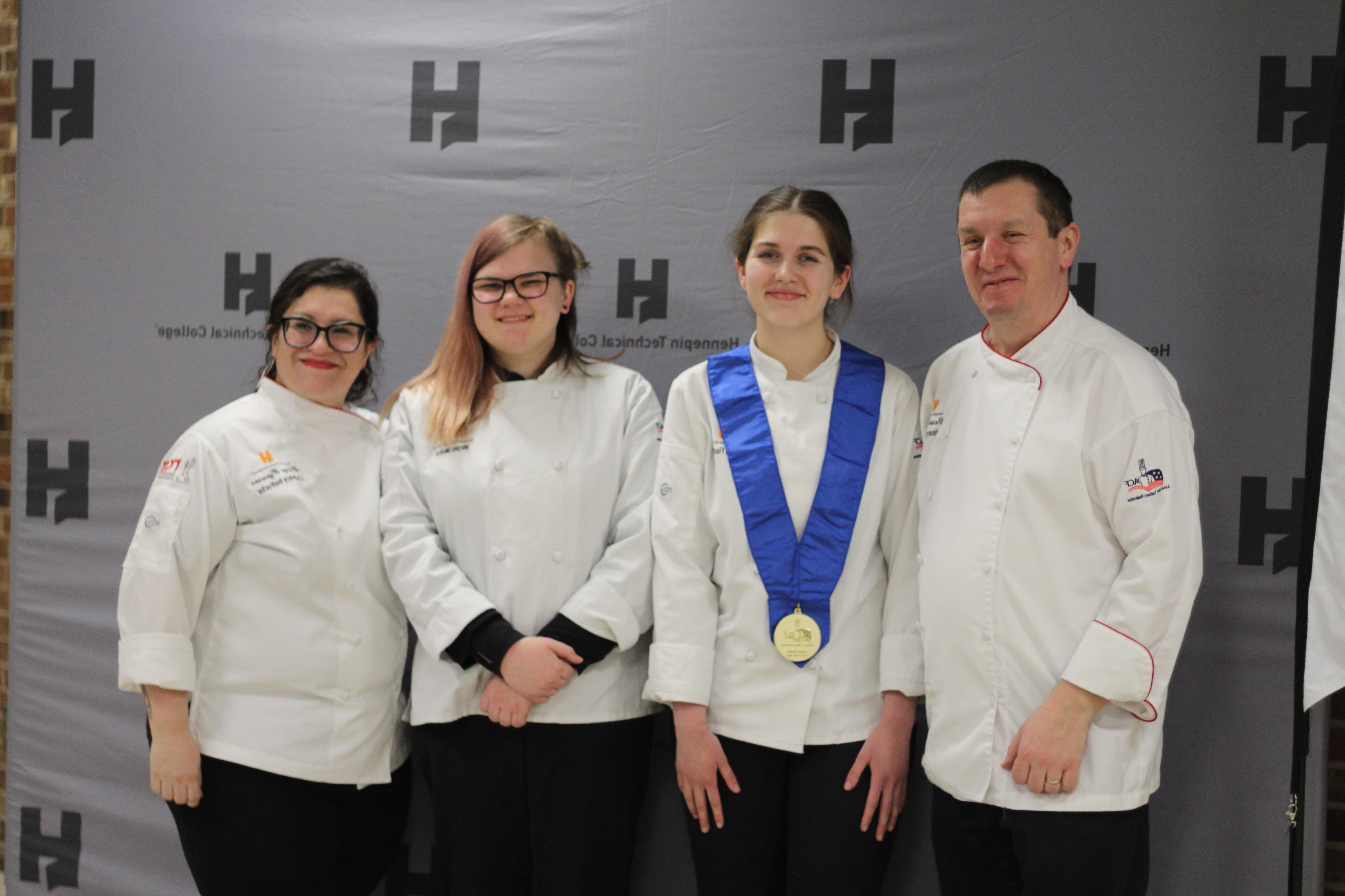 chef and students at award ceremony