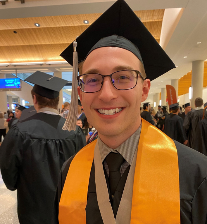 Audio grad on commencement day