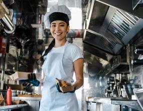 woman in food truck